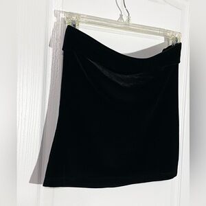 90s Velvet Velour Tube Top USA MADE Vintage Black L